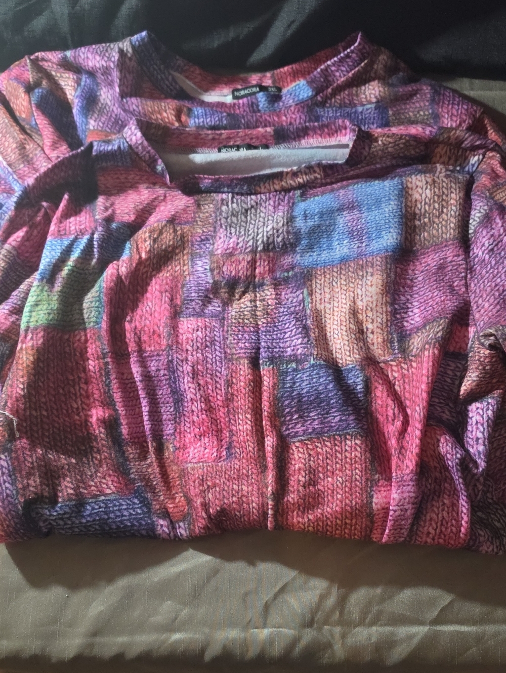 Pink Patchwork Print Women’s Sweater